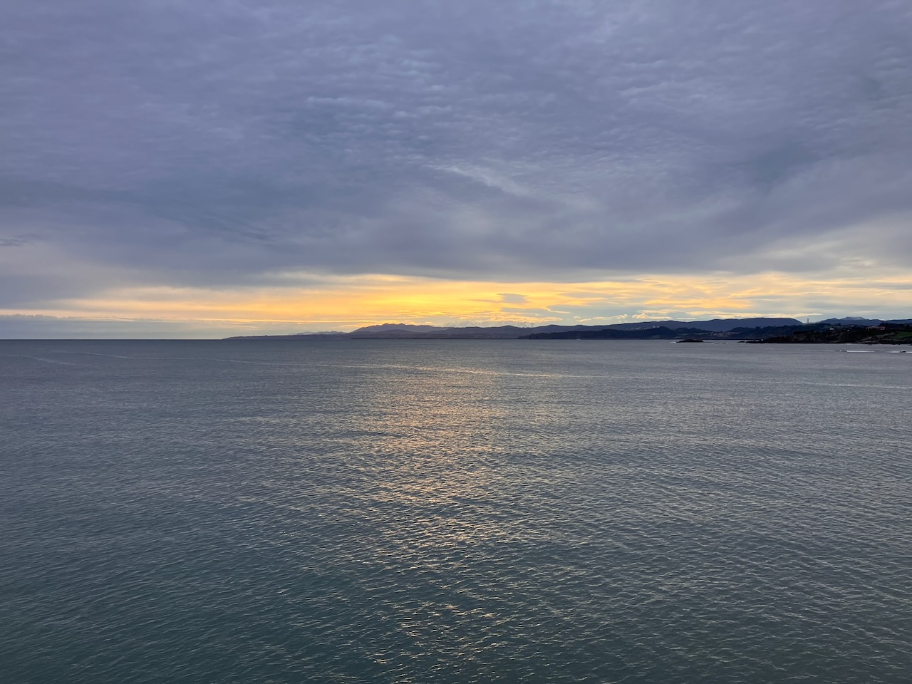 A sunrise over the sea