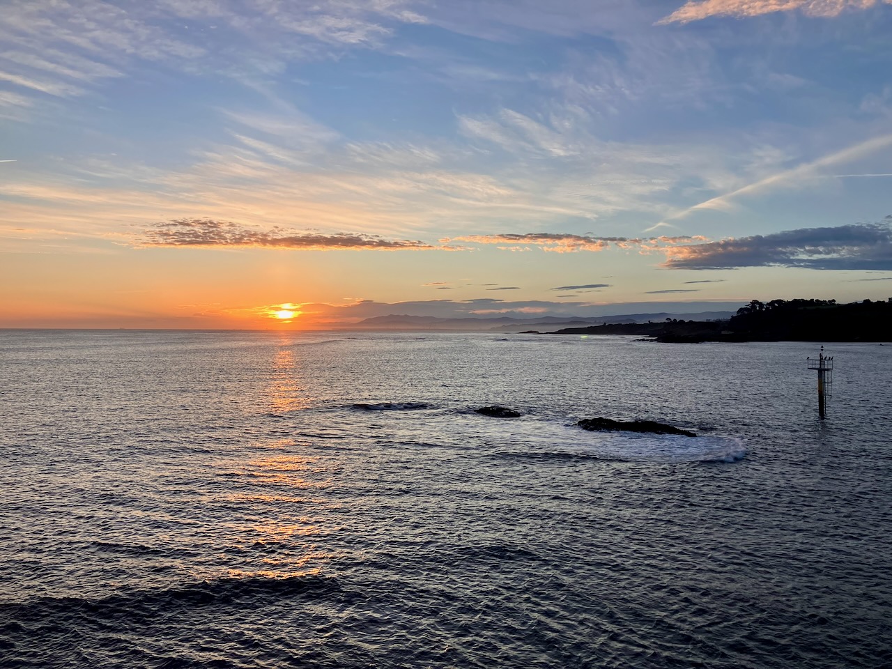 A sunrise over the sea